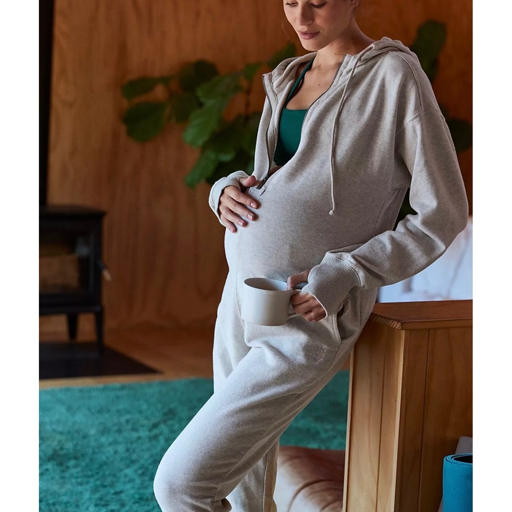 Free People Movement x HATCH Maternity Training Day Grey Jumpsuit Size S